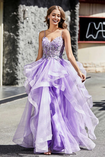 omberprom Prom Dresses Elegant Evening Dress Ruffle Ruched Long Tulle Dress