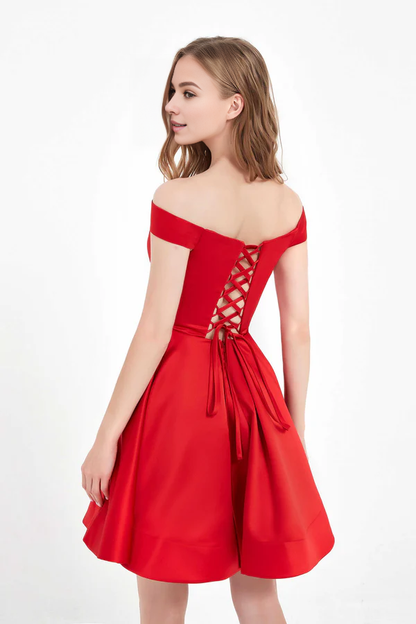 omberprom Elegant Short Prom Dresses Off the Shoulder Simple Homecoming Dresses Graduation Dress