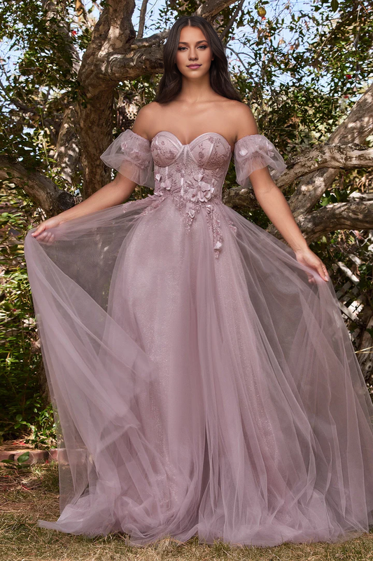 omberprom Elegant Formal Women's Dresses 3D Floral Strapless Slit Dresses Gowns Evening Dresses