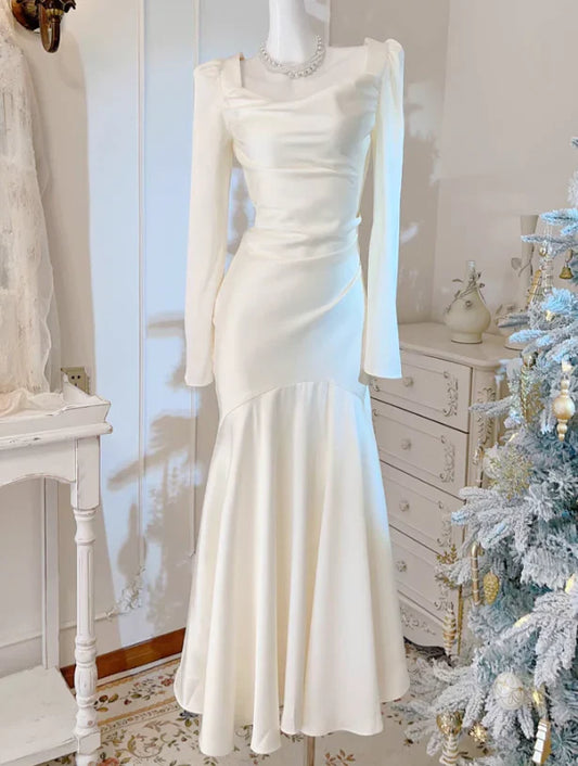 omberprom Elegant Formal Dresses Gowns Evening Dresses Mermaid Long Prom Dress Long Sleeves Wedding Gown