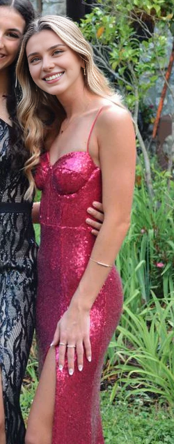 omberprom Elegant Dresses Gowns Evening Dresses Spaghetti Straps Pink Sequin Long Prom Dresses Evening Party Dress