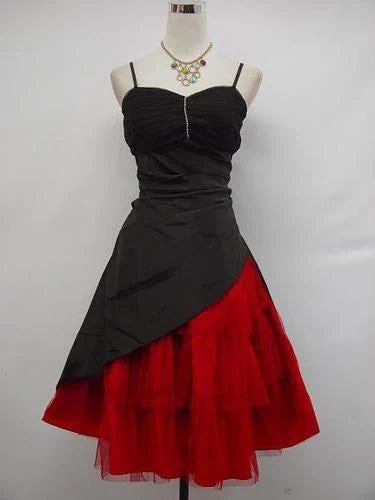 omberprom Spaghetti Straps Formal Black Dresses A Line Short Prom Dress Vintage Party Dress Evening