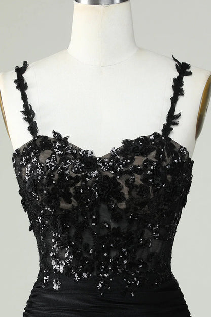 omberprom Short Homecoming Dress Unique Black Sheath Off the Shoulder Graduation Dresses with Appliques