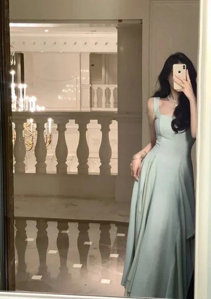 A Line Square Neck Prom Dresses Elegant Evening Gown
