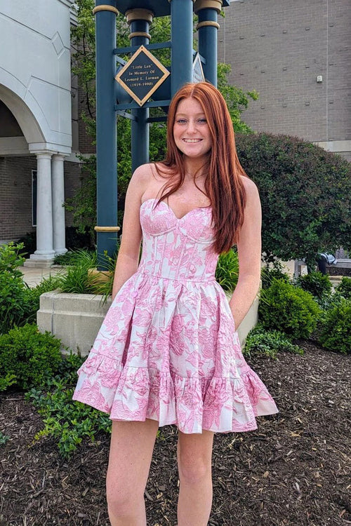 omberprom Sweetheart A-Line Graduation Dresses Strapless Short Prom Dress Cute Homecoming Dresses