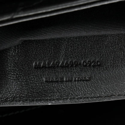Calfskin Y Quilted Monogram Small Loulou Chain Satchel Black