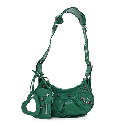 Agneau Arena Le Cagole Shoulder Bag XS Jade