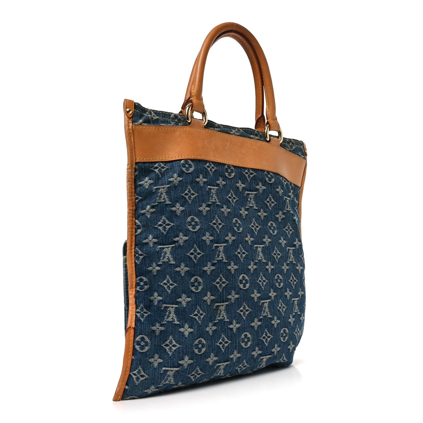 Monogram Denim Sac Plat Blue