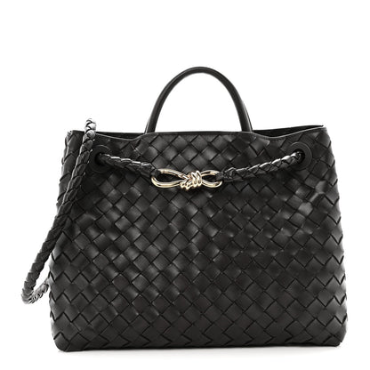 Nappa Intrecciato Medium Andiamo Shoulder Bag Fondant