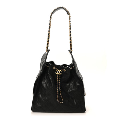 Caviar Quilted Medium Chanel 25 Handbag Black