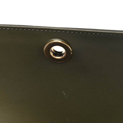Coated Canvas Calfskin Vintage Check Note Top Handle Shoulder Bag Olive Green