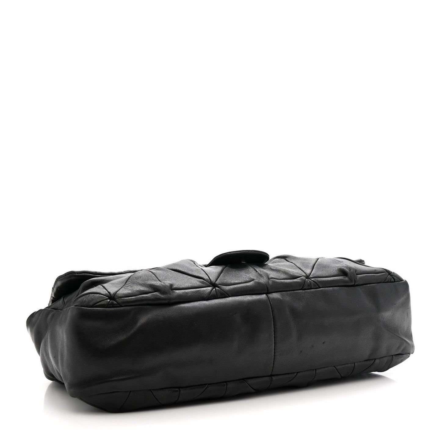 Lambskin Quilted Soft Squares Origami Flap Black