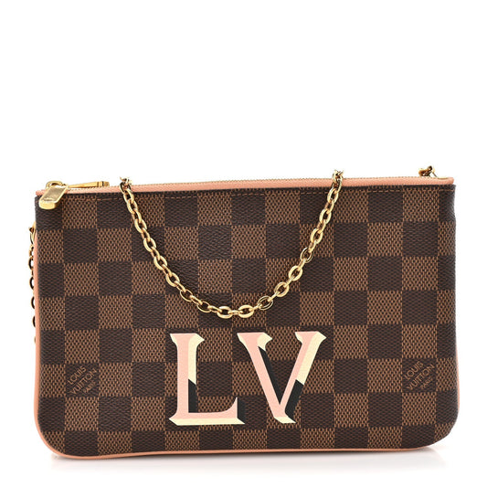Damier Ebene Double Zip Pochette