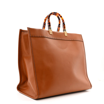 Vitello King Plexiglass Medium Fendi Sunshine Shopper Tote Cuoio