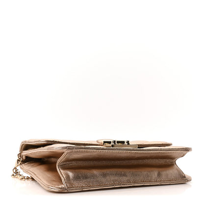 Metallic Lambskin Cannage Miss Dior Promenade Pouch Gold