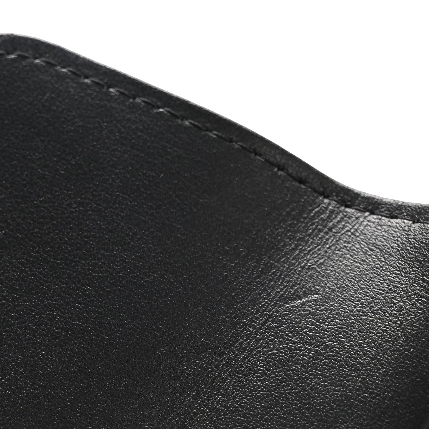 Calfskin Quilted Perfect Fit Coin Purse With Chain Black