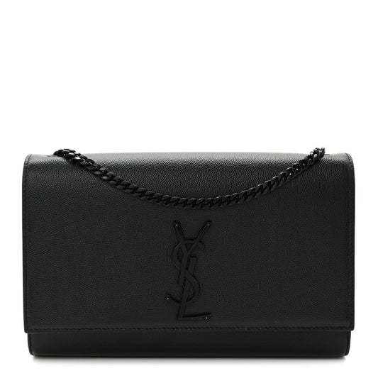 Grain De Poudre Medium Classic Monogram Monochrome Kate Satchel Black