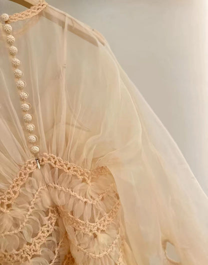 ZIMMERMANN Illuminate Macrame Tulle Silk Gown