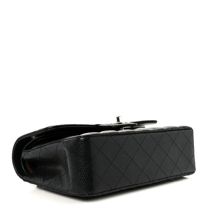 Caviar Quilted Small Double Flap Black