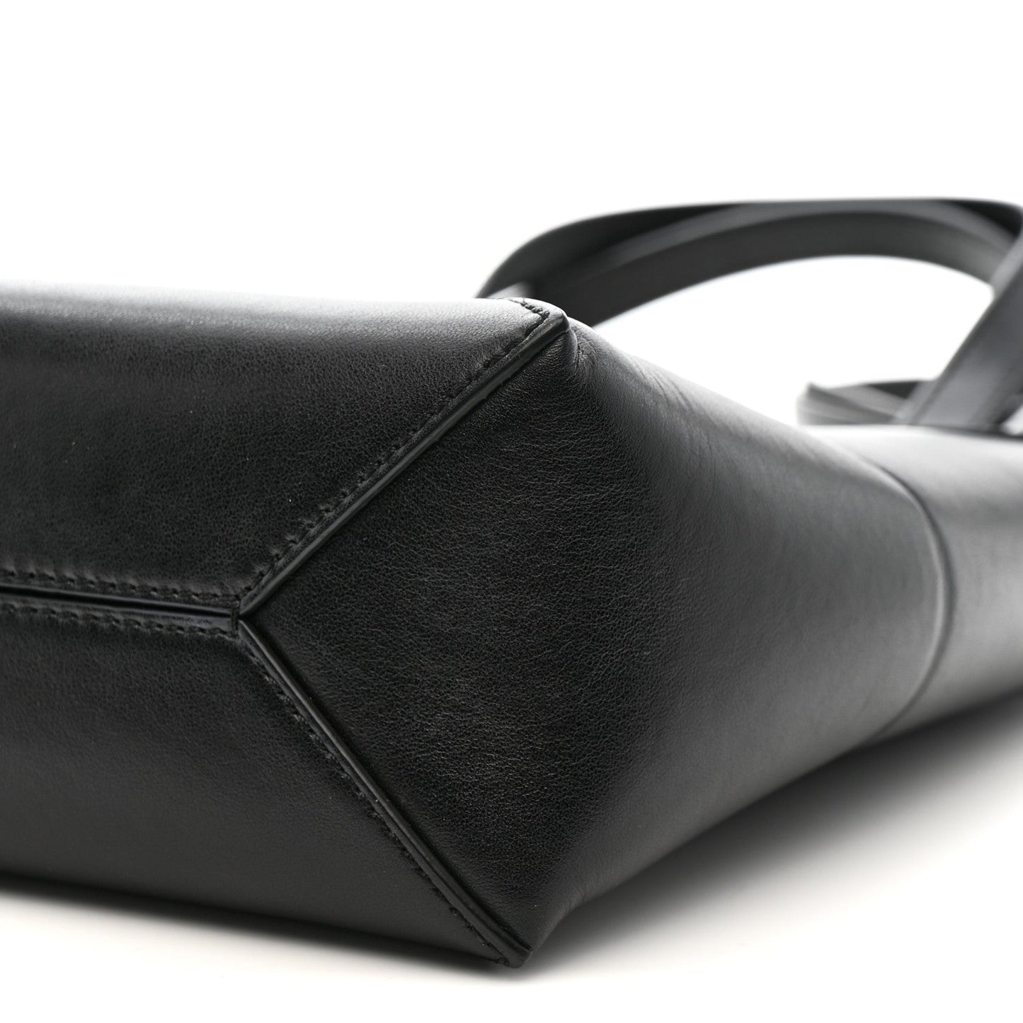 Shiny Calfskin Mini Puzzle Fold Tote Black