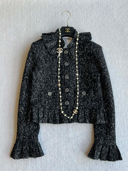 CC 25 Sequined Jacket In Black Tweed 277169