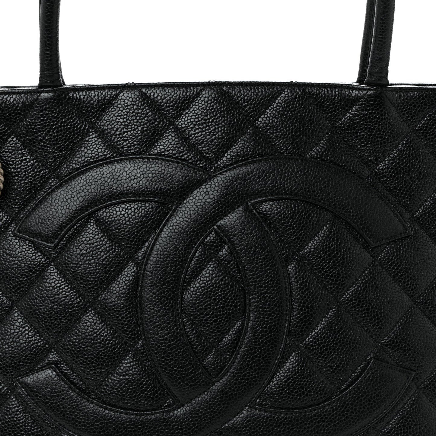 Caviar Quilted Medallion Tote Black