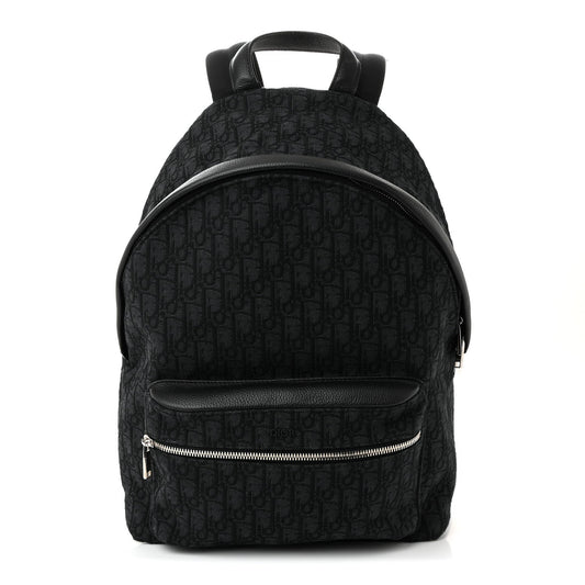 Oblique Calfskin Rider Backpack Black