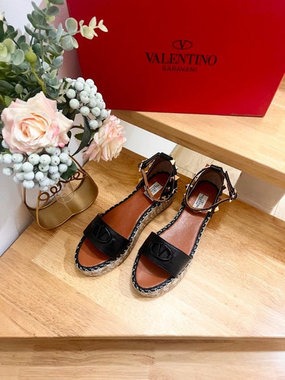 Valentino 25 Platform Sandal Black Leather 240600