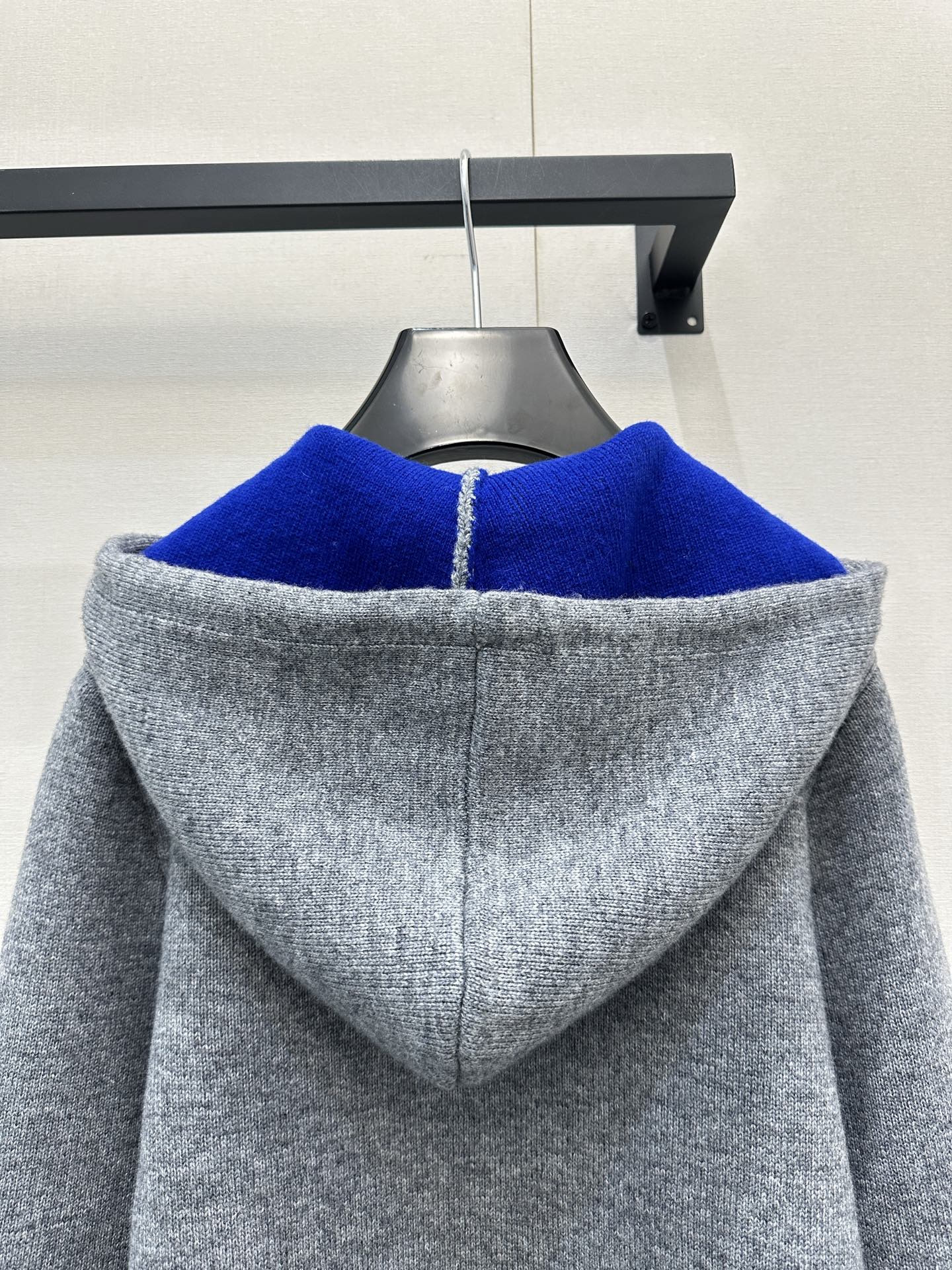 Celin Embroidered Hooded Sweater Grey Wool 346091