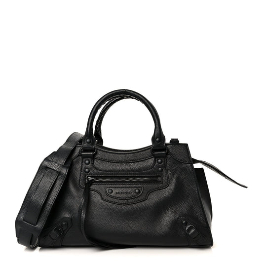 Grained Calfskin Neo Classic Black Hardware S City Black