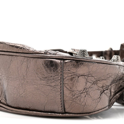 Metallic Agneau Arena Le Cagole Shoulder Bag XS  Dark Bronze