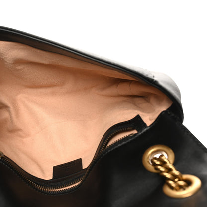 Calfskin Matelasse Small GG Marmont Shoulder Bag Black