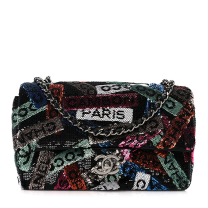 Sequin Logo Small Flap Ruthenium Multicolor