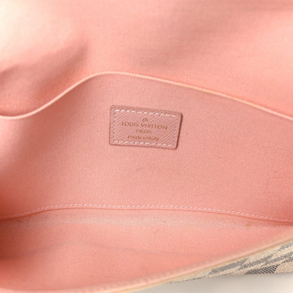 Damier Azur Pochette Felicie Chain Wallet Rose Ballerine