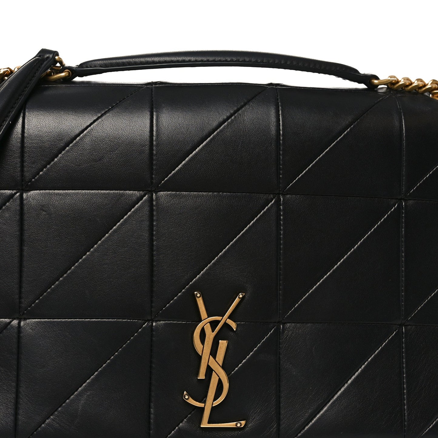 Lambskin Patchwork Monogram Large Jamie Black