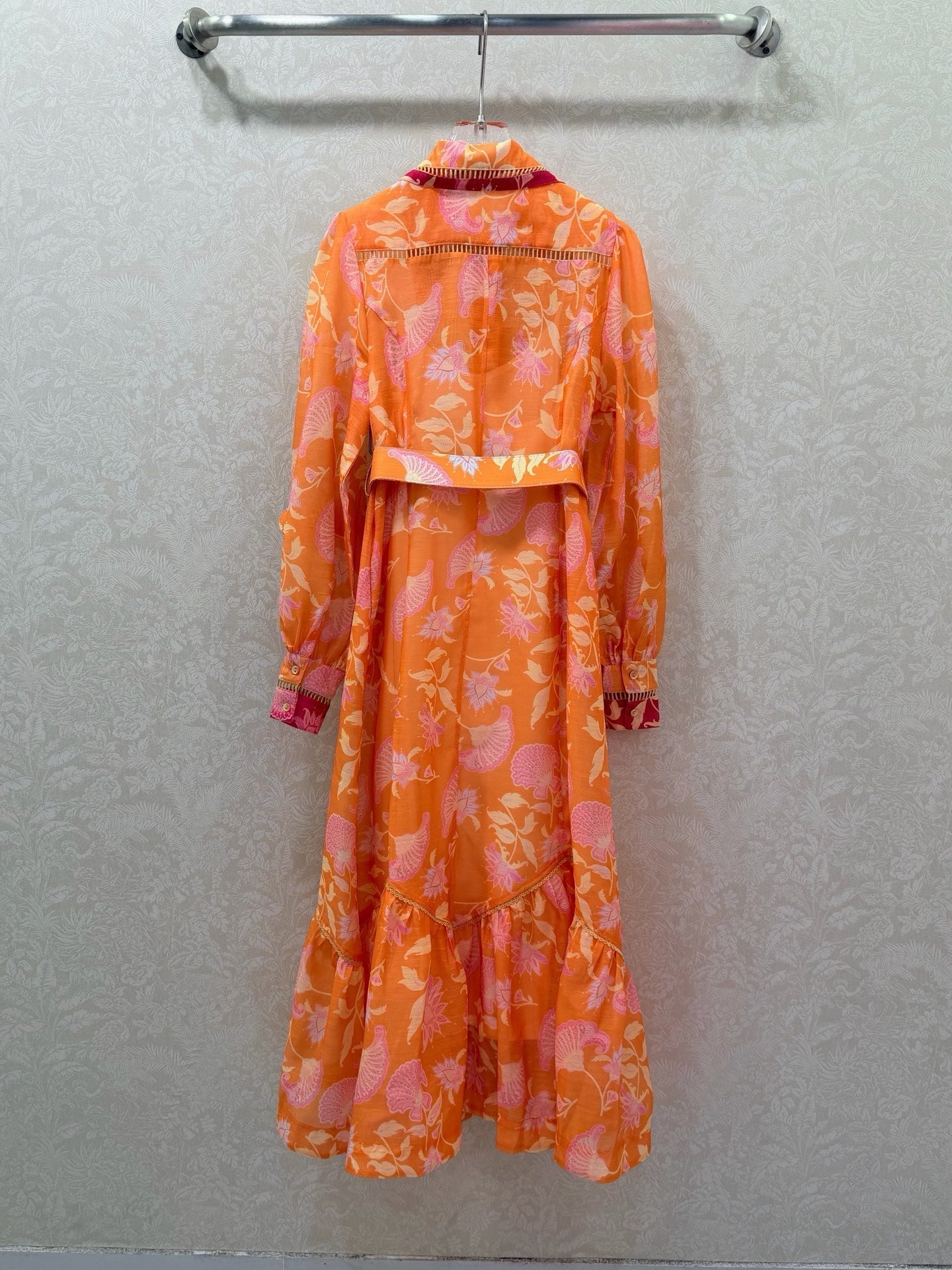 Zimmermann August Pledge Mini Dress Orange Cotton 339890