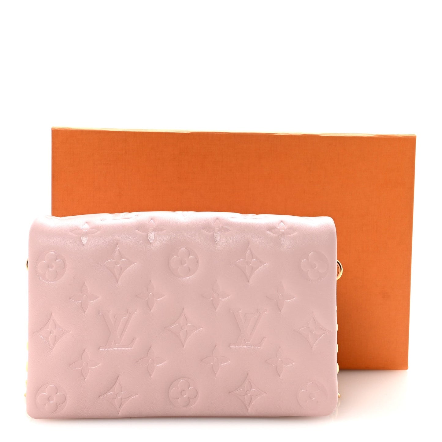 Lambskin Embossed Monogram Pochette Coussin Rose