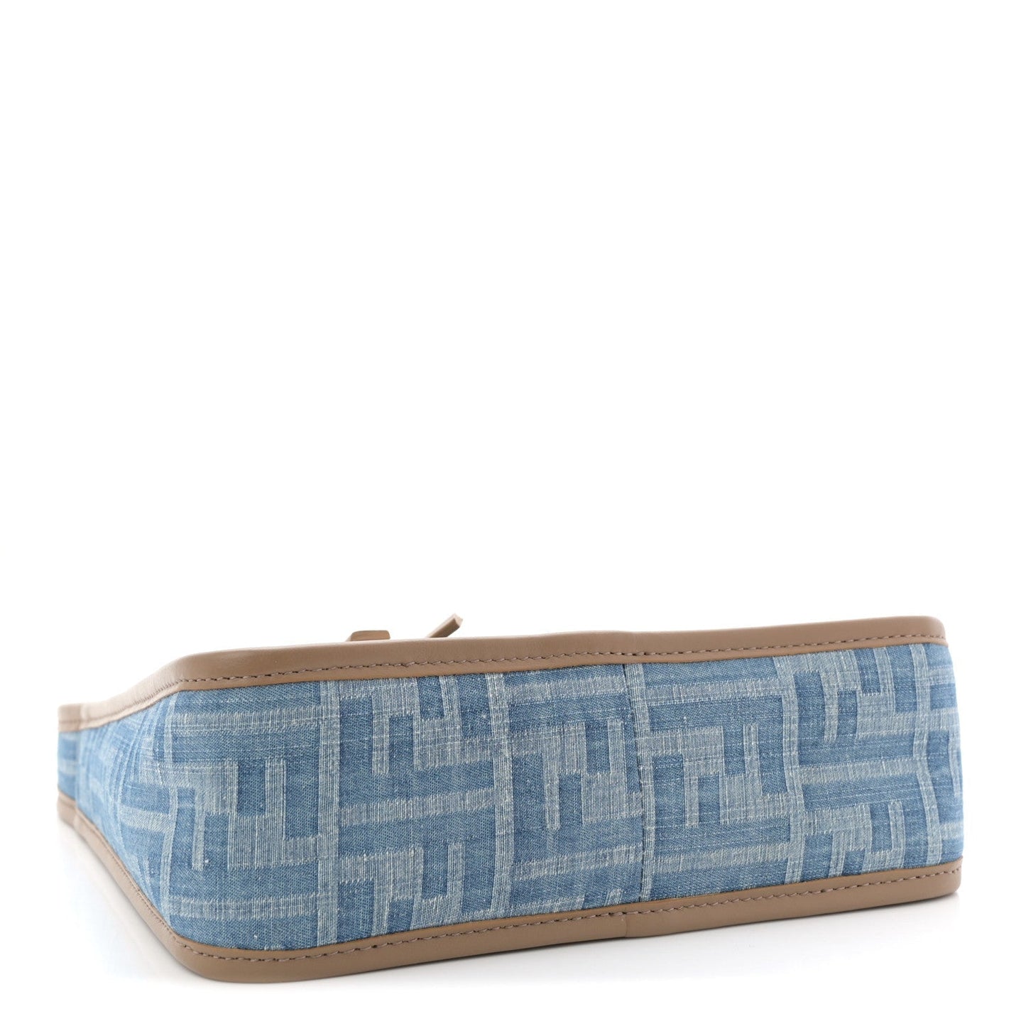 Denim Jacquard Vitello Grace FF 1974 Mini Fendessence Shoulder Bag Denim Sand