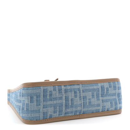 Denim Jacquard Vitello Grace FF 1974 Mini Fendessence Shoulder Bag Denim Sand