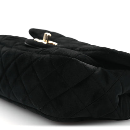 Velvet Quilted Mini Rectangular Pearl Crush Flap Black