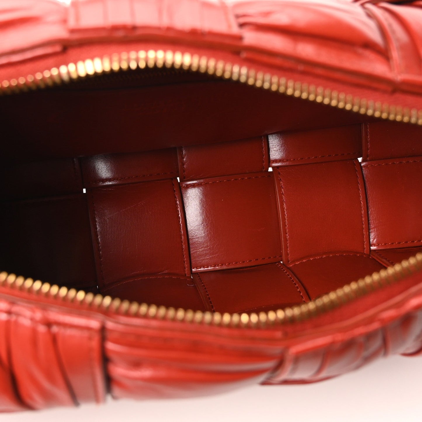 Calfskin Intreccio Plisse Camera Bag Syrup