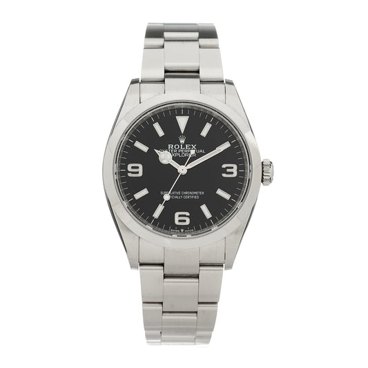 Stainless Steel 36mm Oyster Perpetual Explorer Watch Black 124270