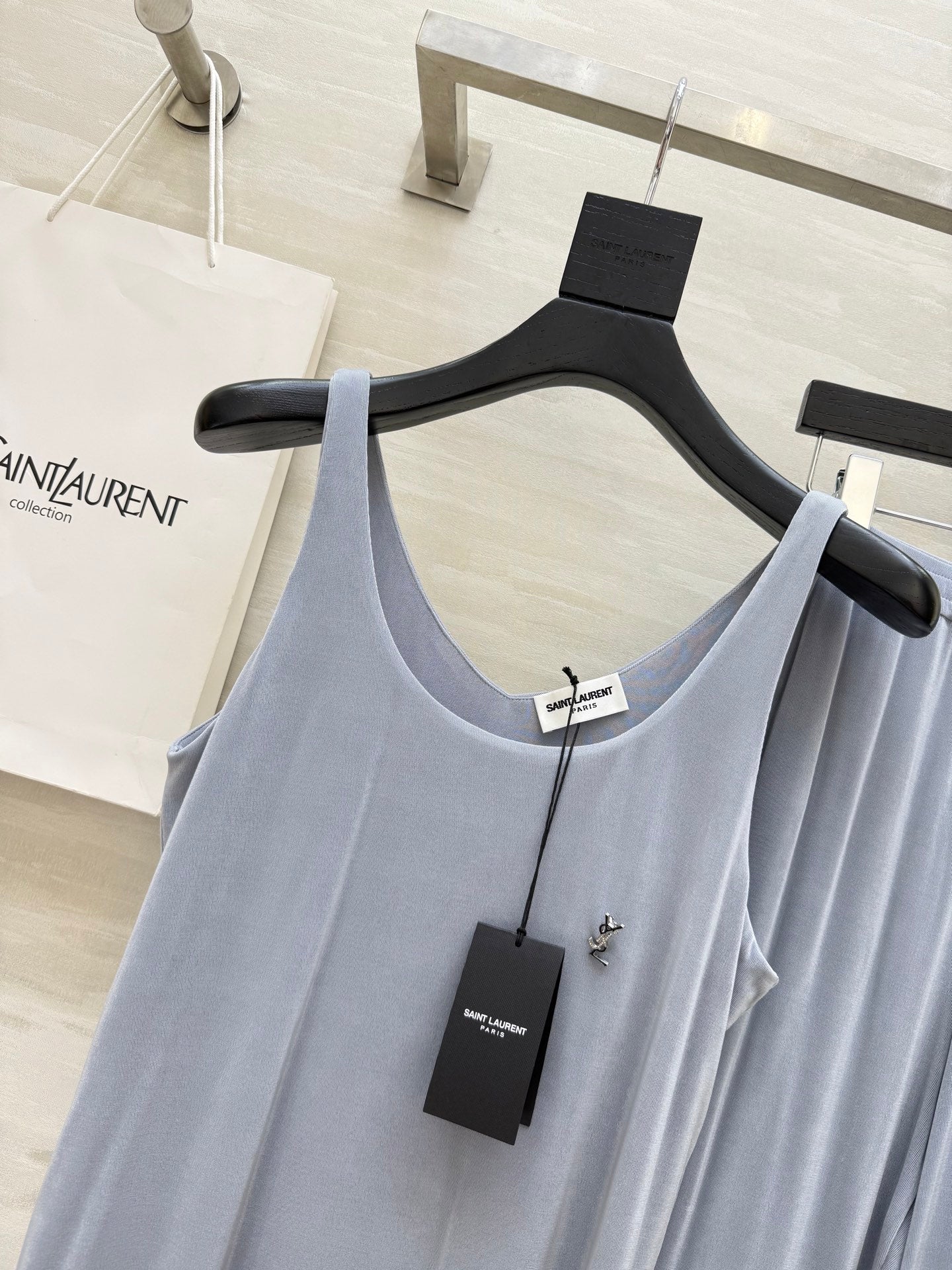 YSL 25 Vest Pant Set Pastel Blue Acetate