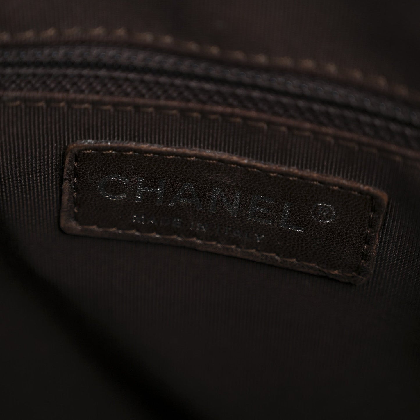 Calfskin Chevron CC All Day Long Boston Brown