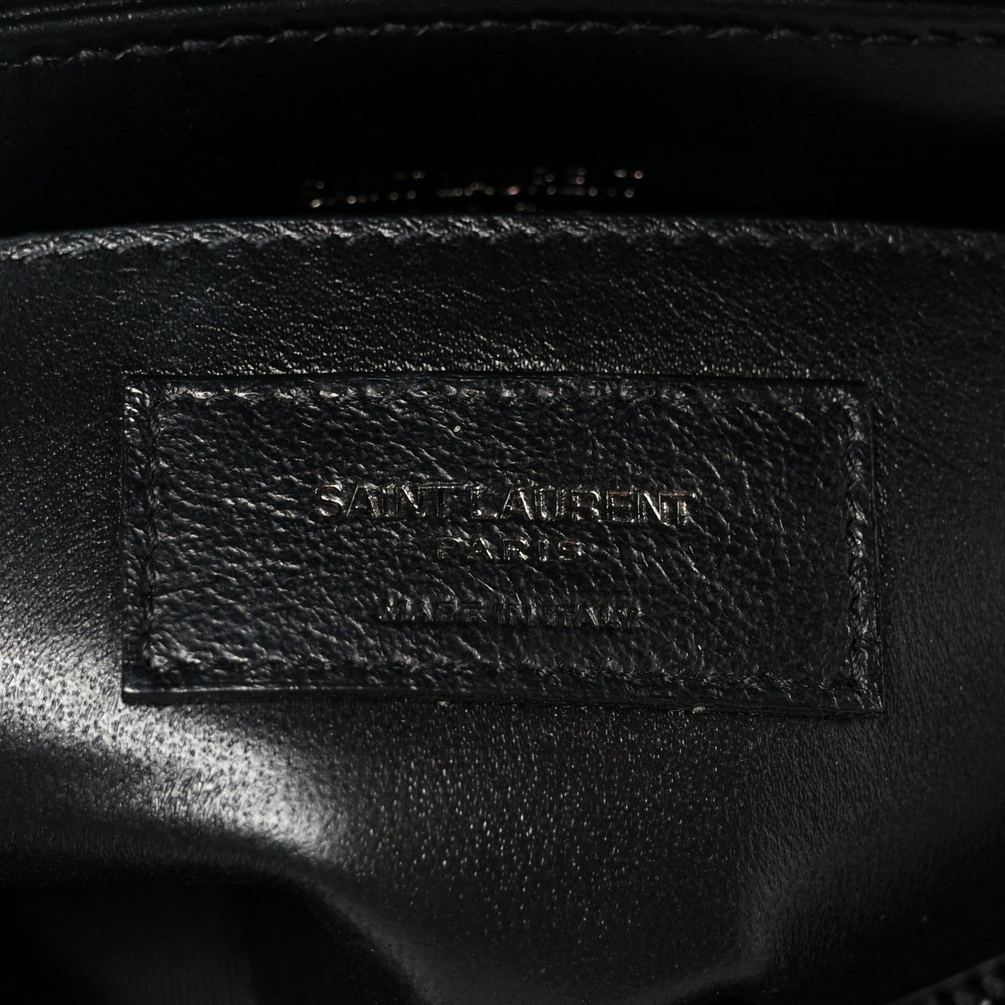 Calfskin Y Quilted Monogram Monochrome Small Loulou Chain Satchel Black