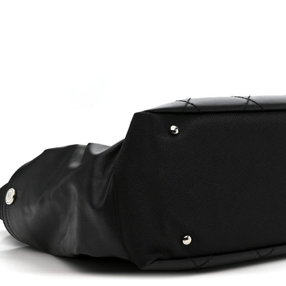 Coated Canvas Quilted Large Paris Biarritz Tote Black