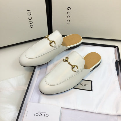 GG SLIPPER PRINCETOWN WHITE CALFSKIN