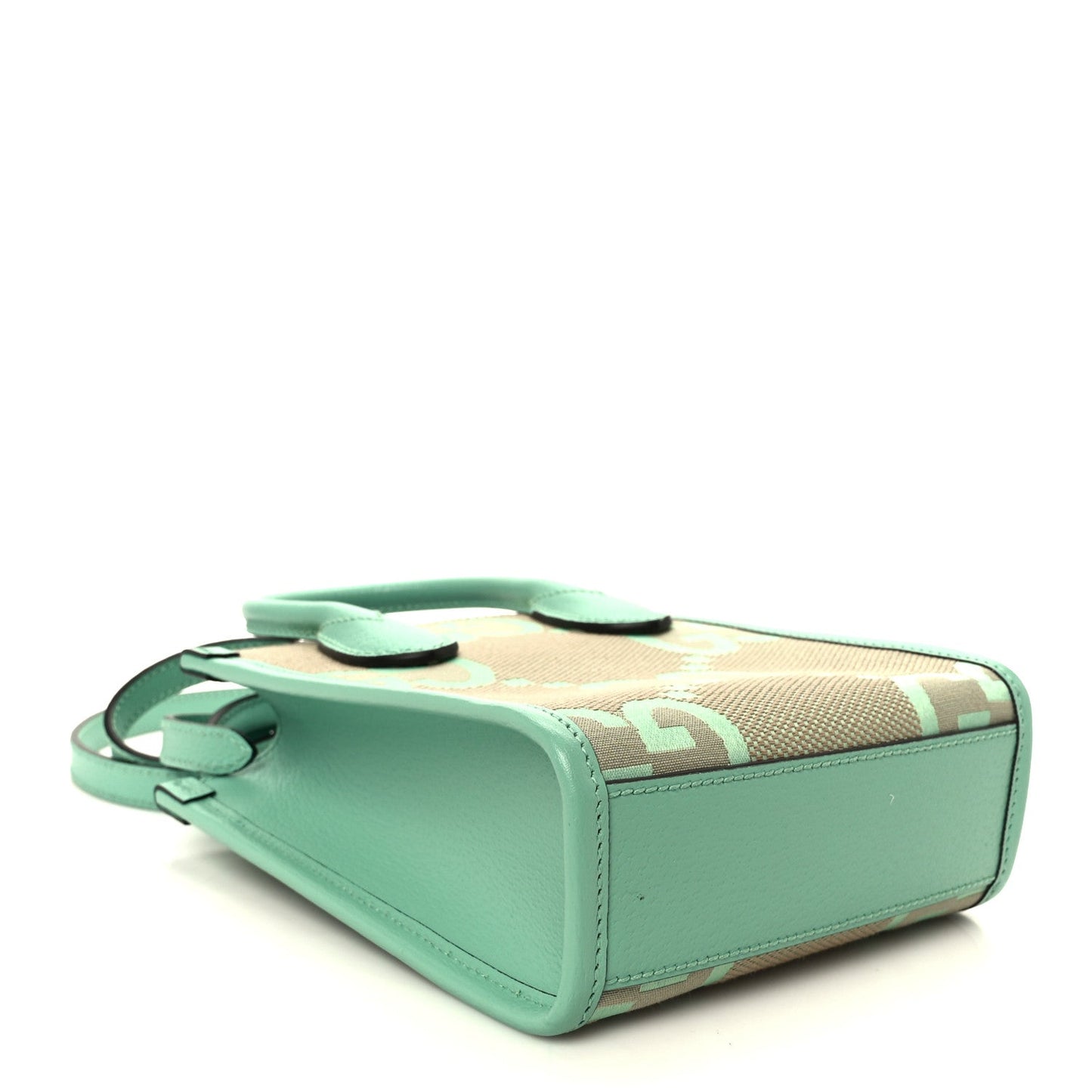 Monogram Jumbo GG Textured Dollar Calfskin Mini Tote Bag Pepperlight Mint