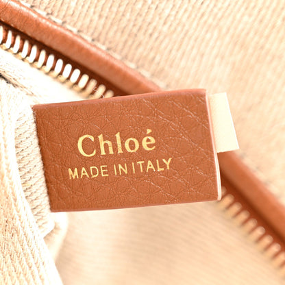 Grained Calfskin Large Penelope Shoulder Bag Caramel