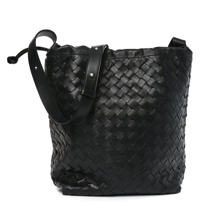 Nappa Intrecciato Biblioteca Bucket Bag Black